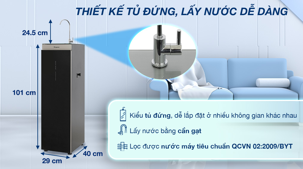 Máy lọc nước RO Kangaroo KG12NA 12 lõi - Thiết kế
