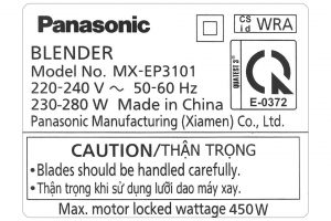 Máy xay sinh tố Panasonic MX-EP3101WRA