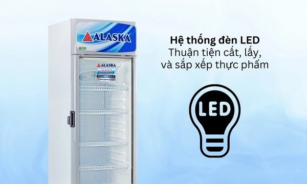 Tủ mát Alaska 300 lít LC-555H Có đèn LED
