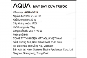 Máy sấy thông hơi Aqua 9 kg AQH-V901K PS