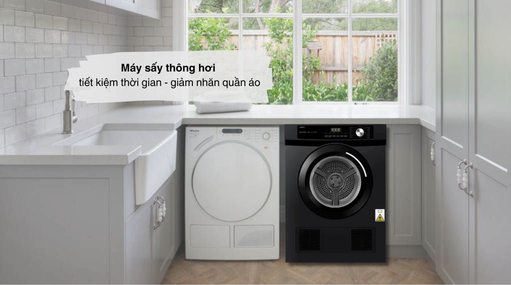 Máy sấy thông hơi Aqua 9 kg AQH-V901K PS - Máy sấy thông hơi
