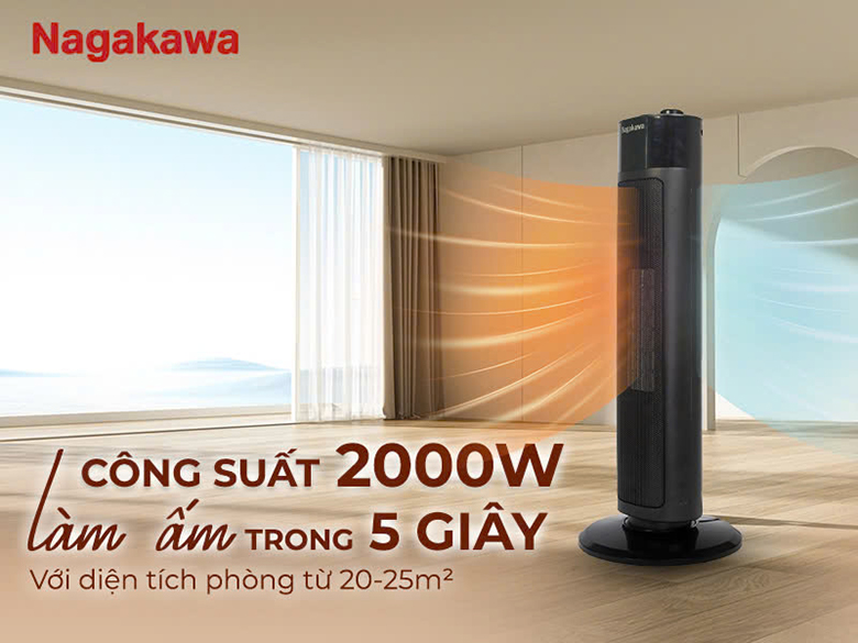 Máy sưởi gốm Nagakawa NEH8356 - Công suất lớn, làm nóng nhanh