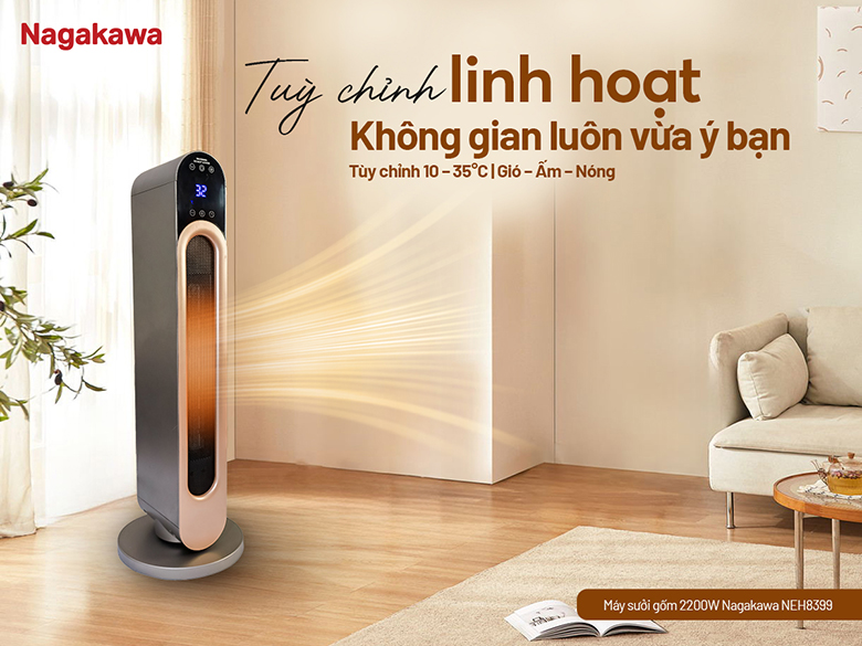 Quạt sưởi gốm Nagakawa NEH8399 3 chế độ