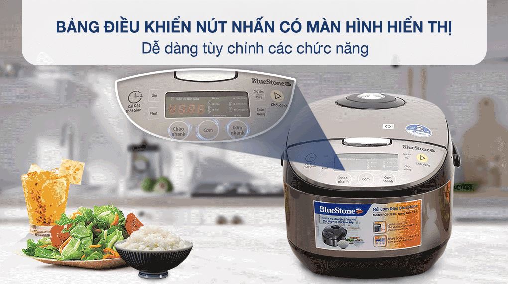 Bảng điều khiển - Nồi cơm điện tử BlueStone 1.8 lít RCB-5938