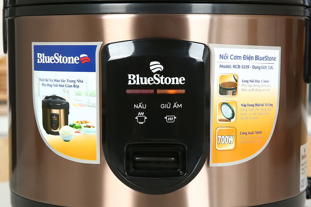 Nồi cơm nắp gài BlueStone 1.8 lít RCB-5519 - Bảng điều khiển