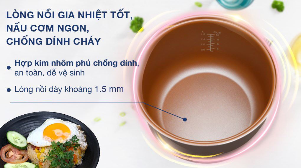 Nồi cơm nắp gài BlueStone 1.8 lít RCB-5525 - Lòng nồi