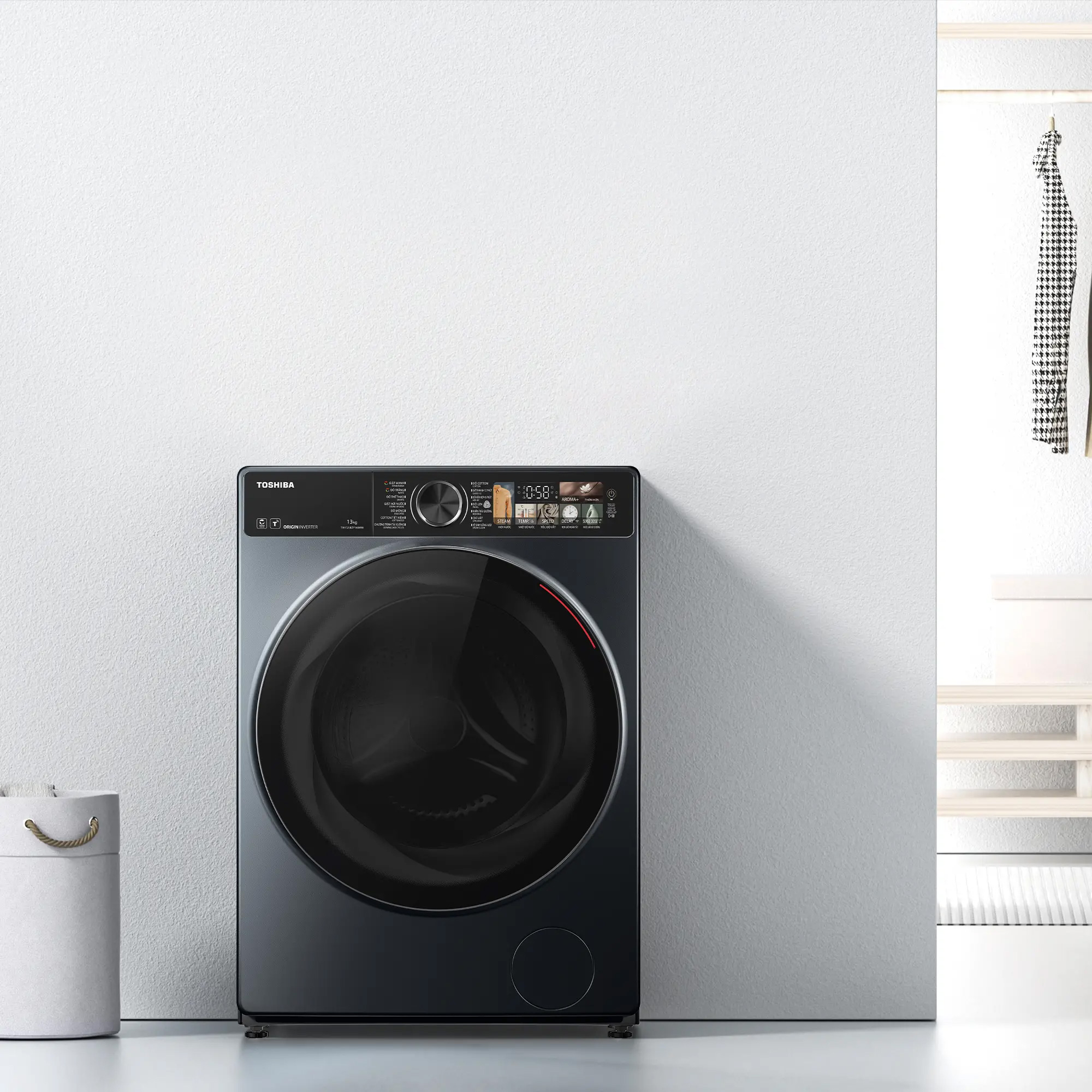 Máy giặt sấy Toshiba Inverter TWD-T25BZP140MWV(MG) (giặt 13kg, sấy 8kg)