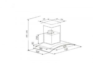 Máy hút mùi kính cong Prato PT 365.H1