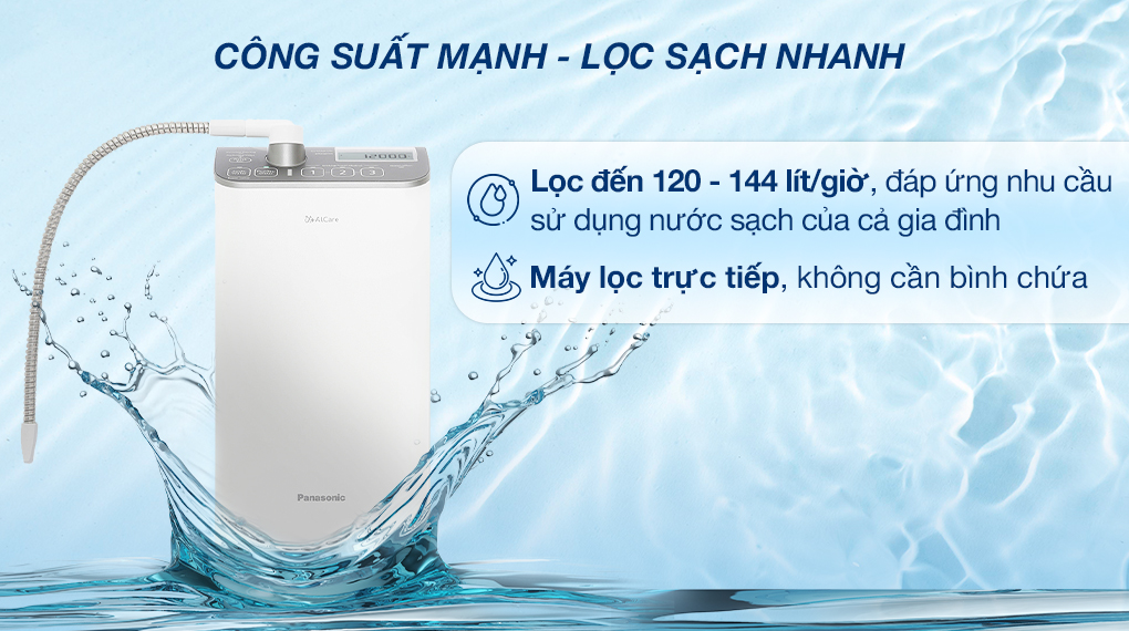 Công suất - Máy lọc nước điện giải ion kiềm Panasonic TK-AS500-ZVN 3 tấm điện cực