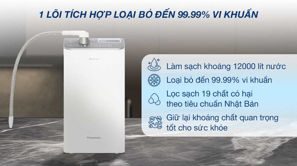 1 lõi lọc - Máy lọc nước điện giải ion kiềm Panasonic TK-AS500-ZVN 3 tấm điện cực