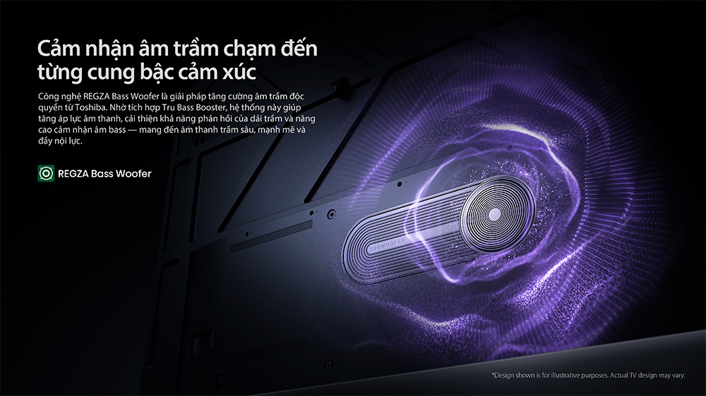 Công nghệ Regza Bass Woofer Tivi Mini LED Toshiba AI 4K 75 inch 75Z670RP