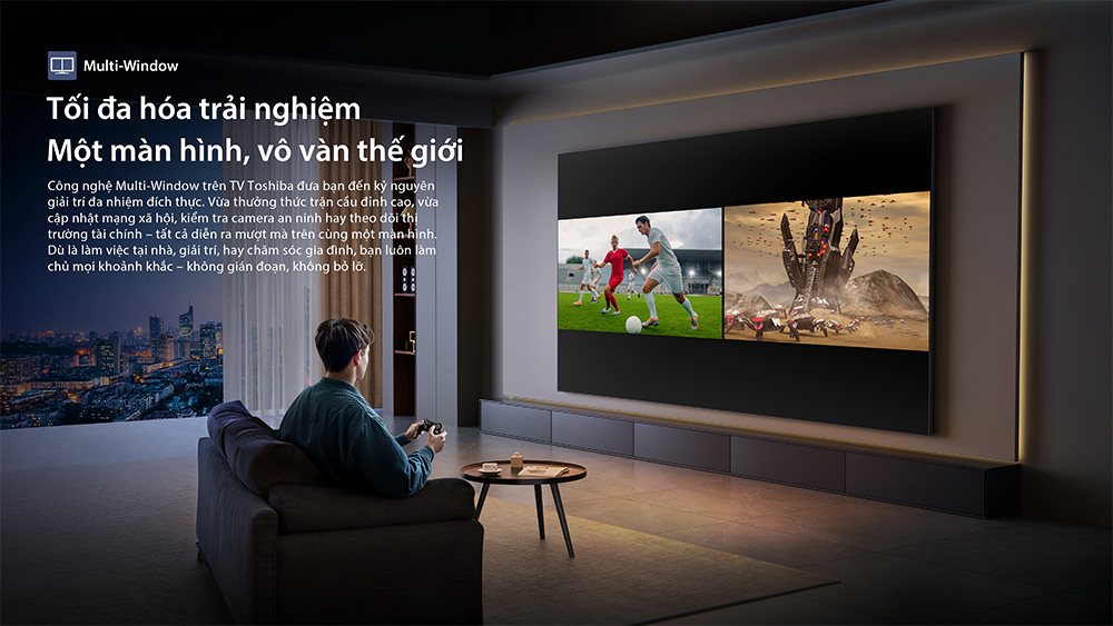 Tính năng Multi-Window Tivi Mini LED Toshiba AI 4K 65 inch 65Z770RP