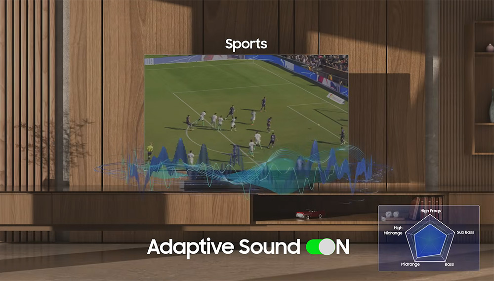Adaptive Sound Tivi Samsung QLED 4K AI 55 Inch QA55Q6F