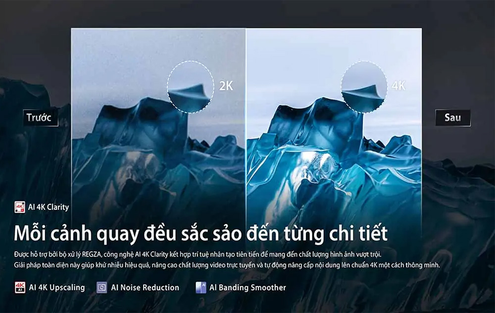 AI 4K Clarity Tivi QLED Toshiba AI 4K 55 inch 55M450RP