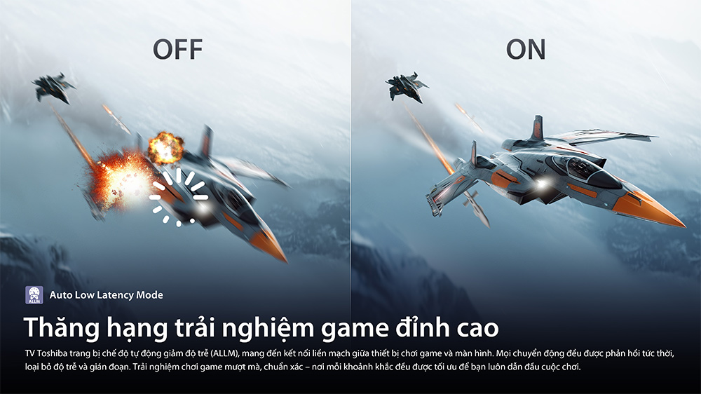 Auto Low Latency Mode (ALLM) Tivi QLED Toshiba AI 4K 55 Inch 55Z570RP