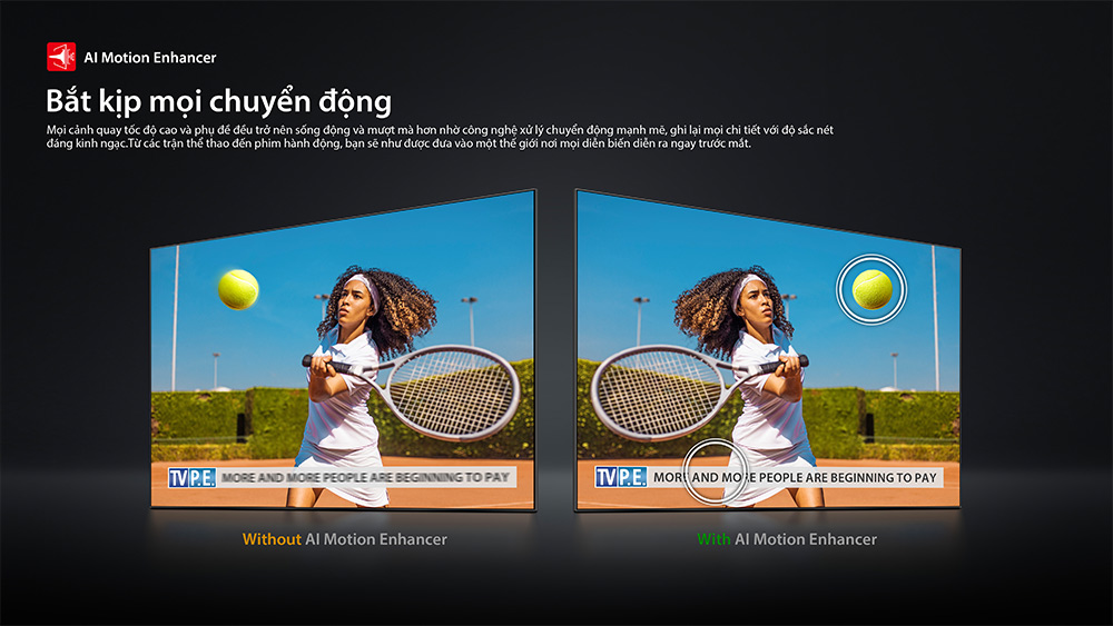 Công nghệ AI Motion Enhancer Tivi QLED Toshiba AI 4K 65 inch 65Z570RP