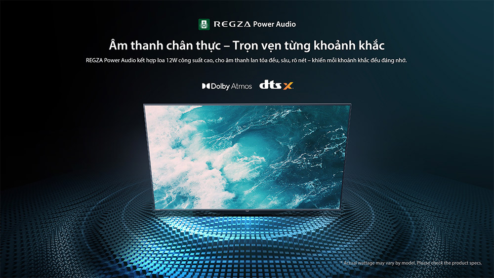 Hệ thống âm thanh Regza Power Audio Tivi QLED Toshiba AI 4K 65 inch 65Z570RP