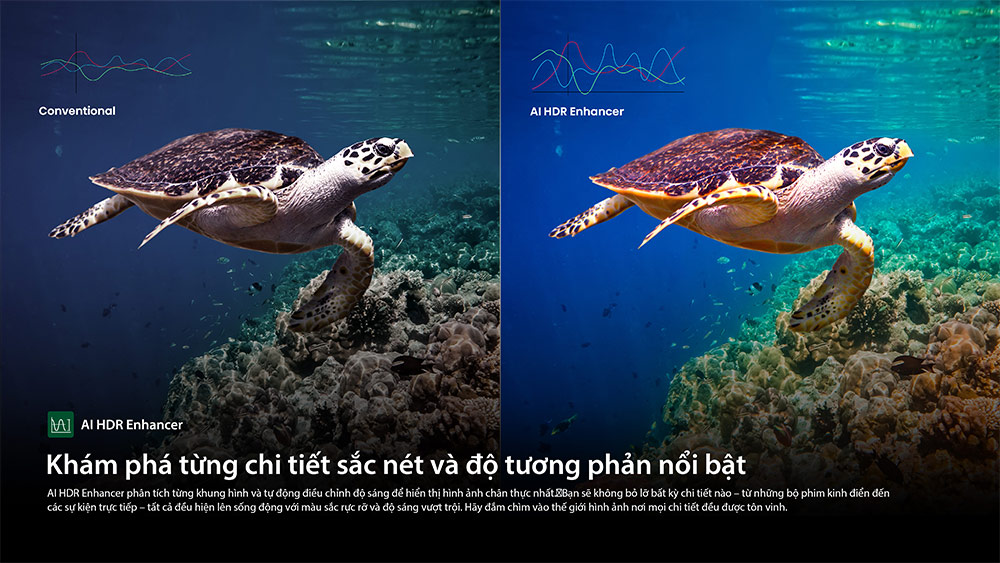 Công nghệ AI HDR Enhancer Tivi Toshiba AI 4K 85 inch 85C350RP