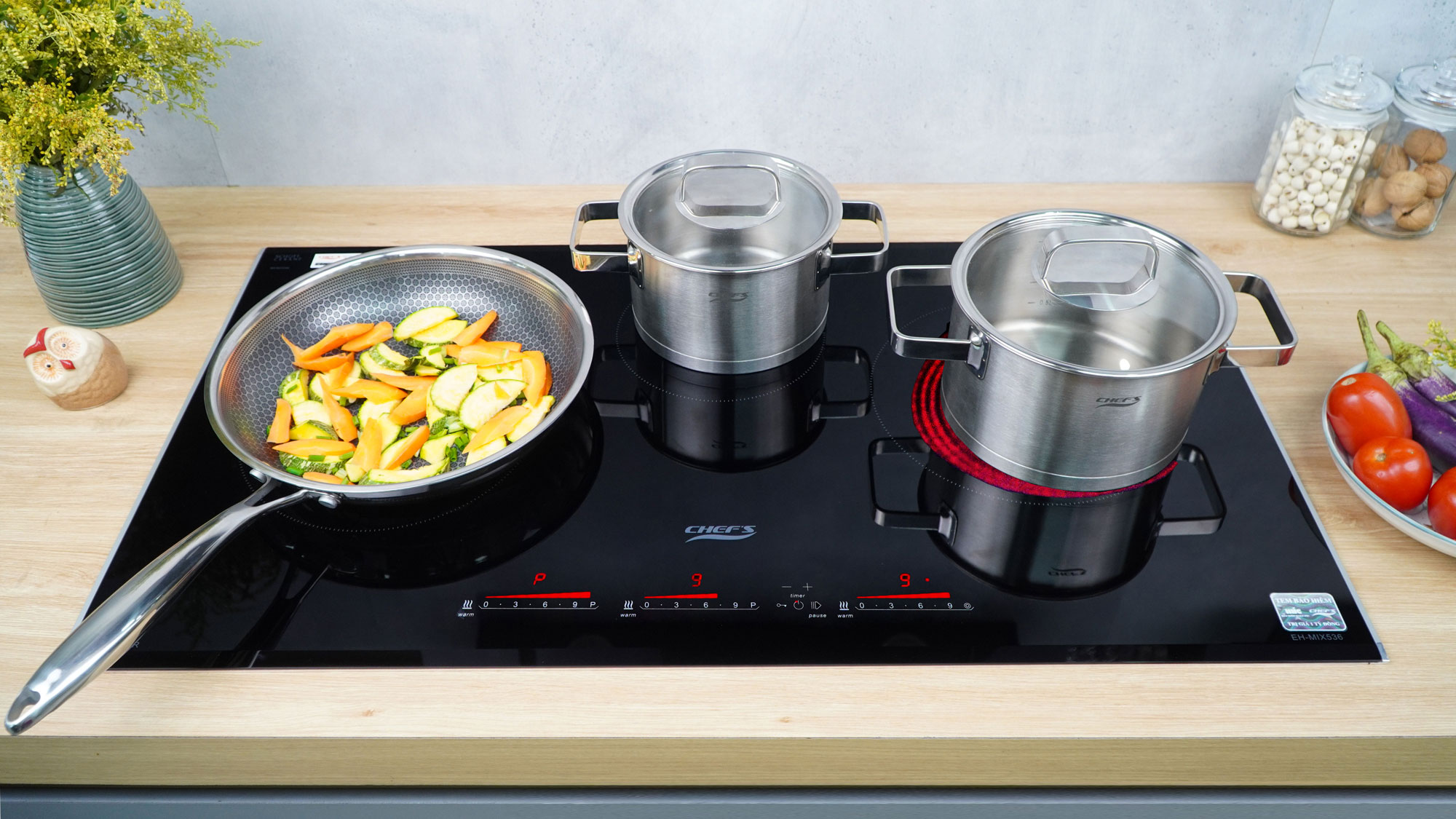 Bếp 3 hỗn hợp 2 từ 1 hồng ngoại EH-MIX536