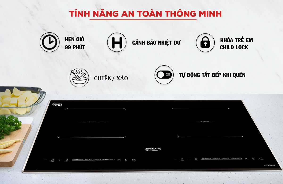 Tính năng an toàn trên bếp từ chef's EH-DIH205
