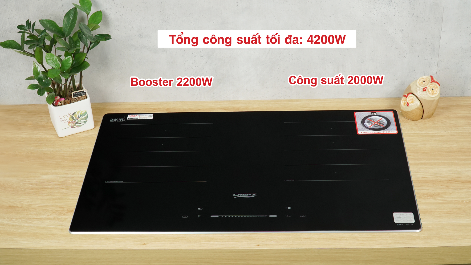 công suất bếp từ chef's EH-DIH208