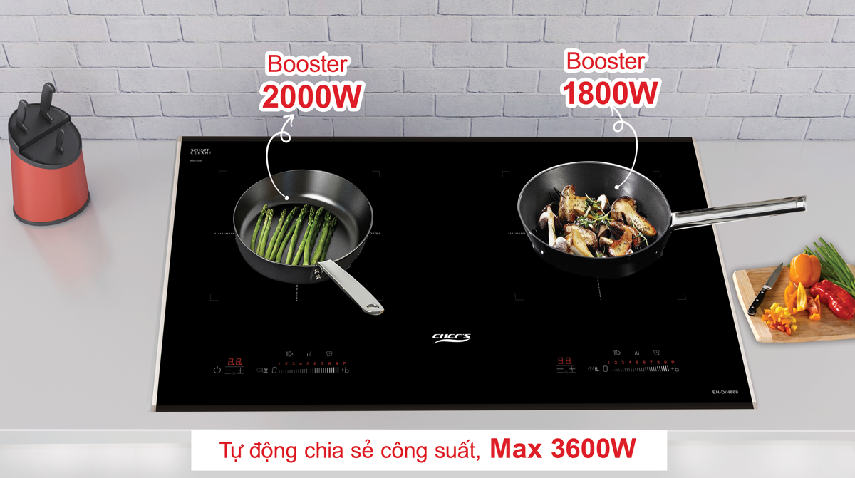 Bếp từ Chef's EH-DIH868 tự động chia sẻ công suất