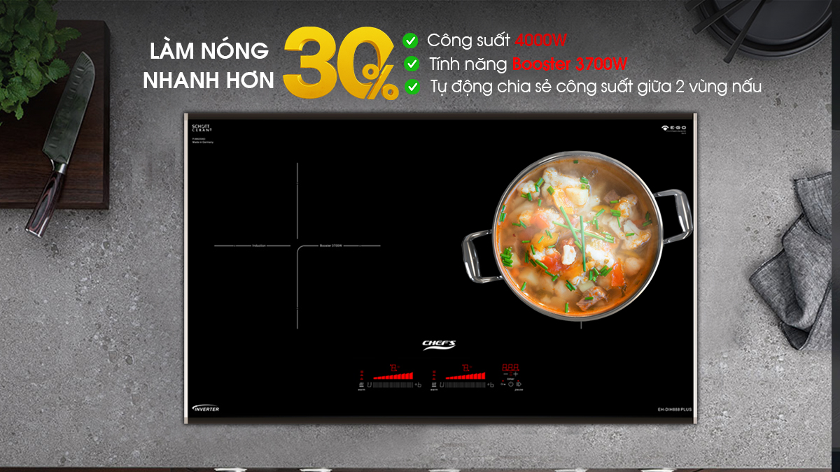Công suất cực lớn trên bếp từ EH-DIH888 Plus