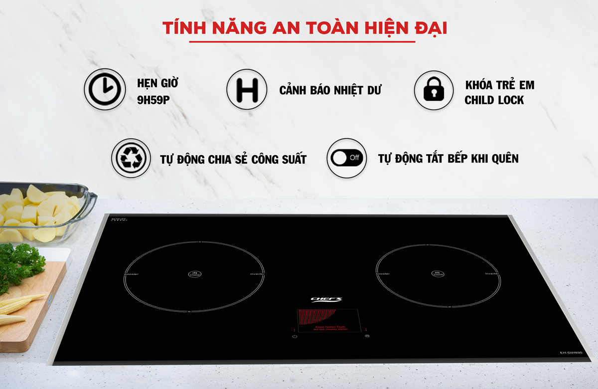 tinh nang an toan tren bep chef's eh-dih890