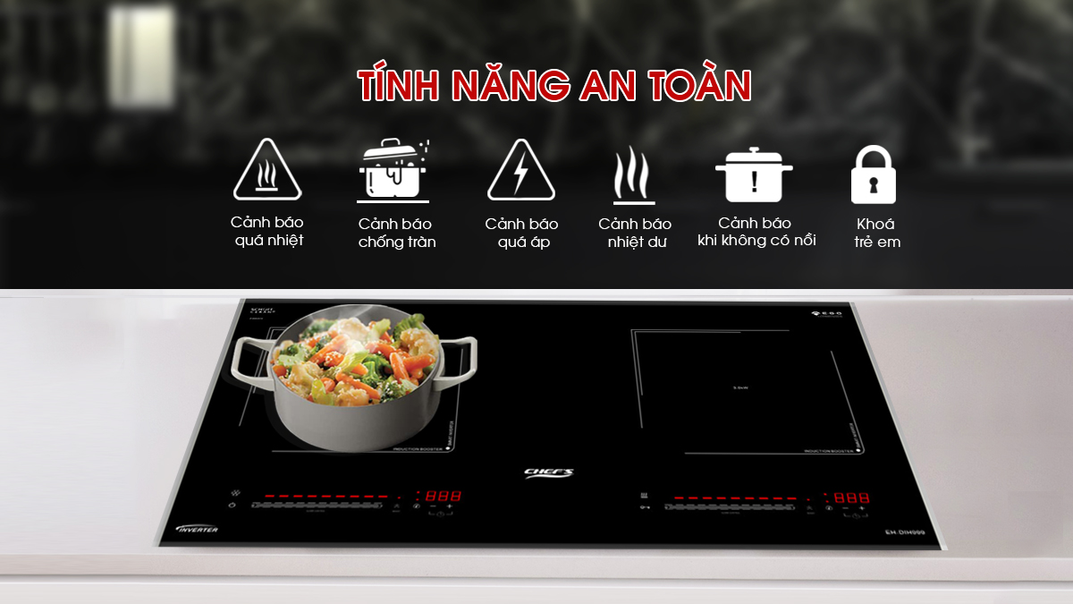 Tính năng nấu an toàn trên bếp từ EH-DIH999