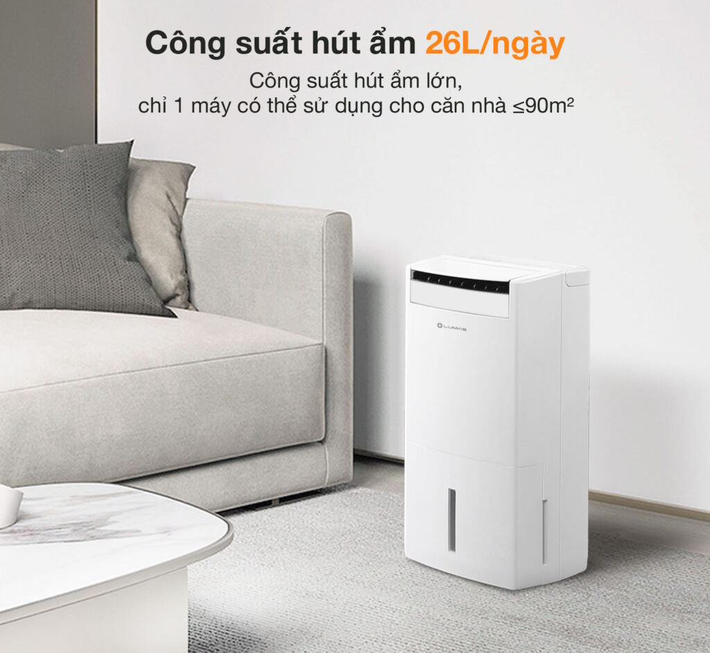 Máy hút ẩm lọc không khí Lumias D6S-26L (26L/ngày, 90m²)