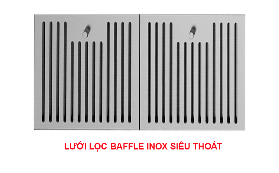 Hút mùi EH-R107E3D sử dụng lưới lọc Baffle inox