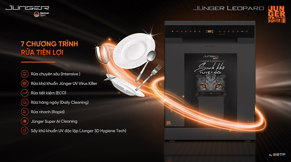 Máy rửa bát DWJ-183-VG tích hợp 7 chương trình rửa đa dạng