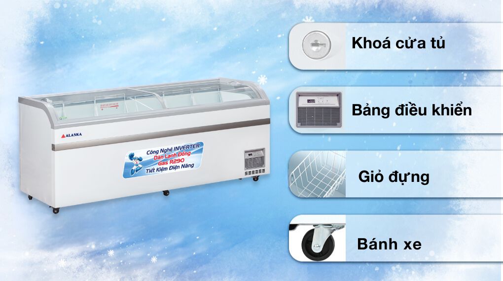 Tủ đông Alaska Inverter 550 lít KC-550CI - Bảng điều khiển