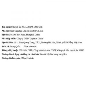 Máy hút ẩm LUMIAS LMD-20L
