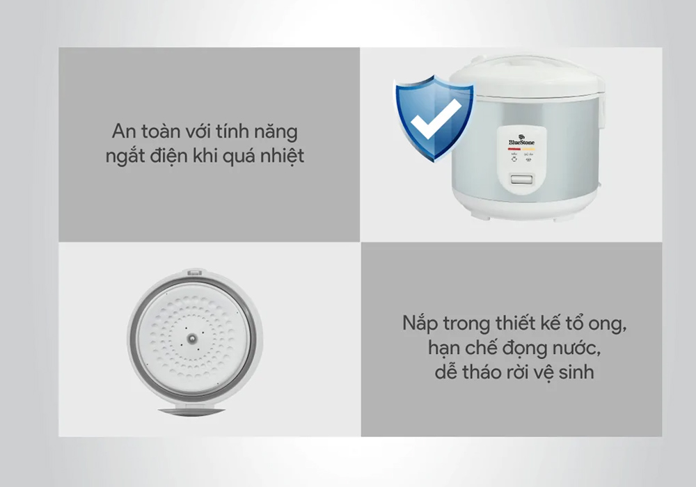 Nồi Cơm Điện BlueStone RCB-5517 có thể ngắt nhiệt khi quá tải