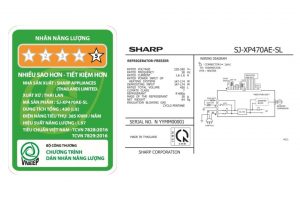 Tủ lạnh Sharp Inverter 430 lít SJ-XP470AE-SL