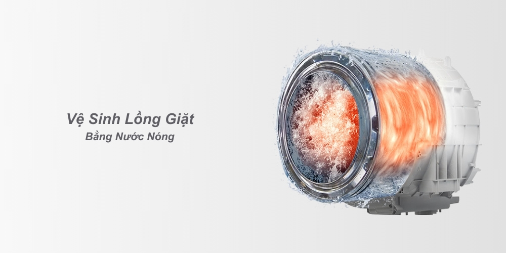 Máy Giặt Hitachi BD-954HVOW vệ sinh lồng giặt bằng nước nóng