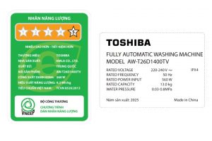 Máy giặt Toshiba Inverter 13 kg AW-T26D1400TV (MG)