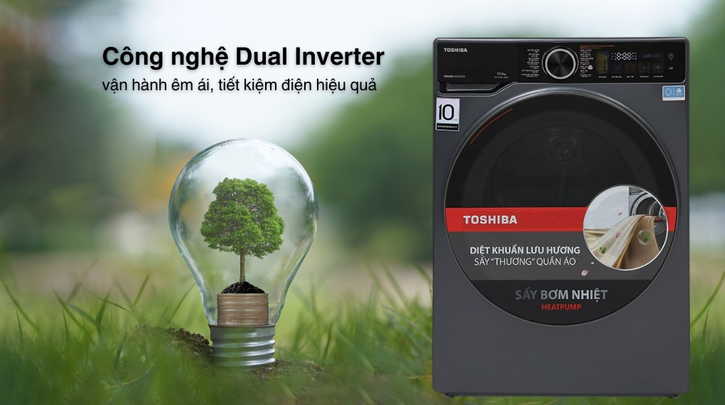 Máy sấy bơm nhiệt Toshiba 10 kg TD-T25BS110HWV(MG) - Dual Inverter