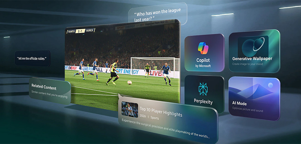 Trợ lý Samsung Vision AI Companion Tivi Samsung Micro RGB 4K 85 Inch MRA85R95HX