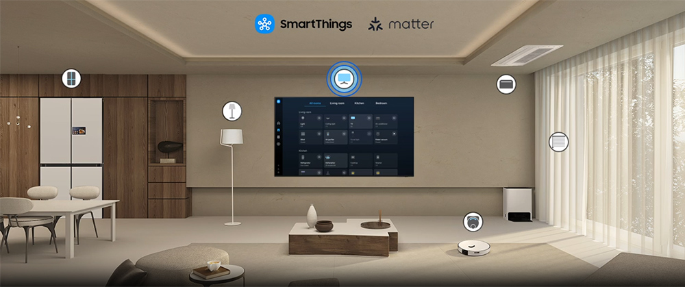 Ứng dụng SmartThings Tivi Samsung OLED 4K Vision AI 83 Inch QA83S95HX