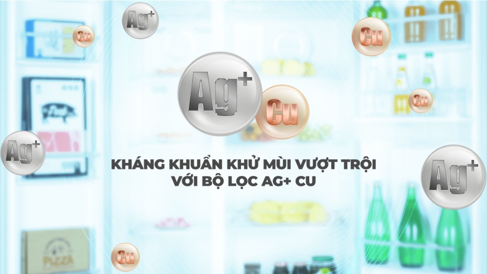 Bộ lọc Ag+ Cu duy trì không gian tủ lạnh trong lành