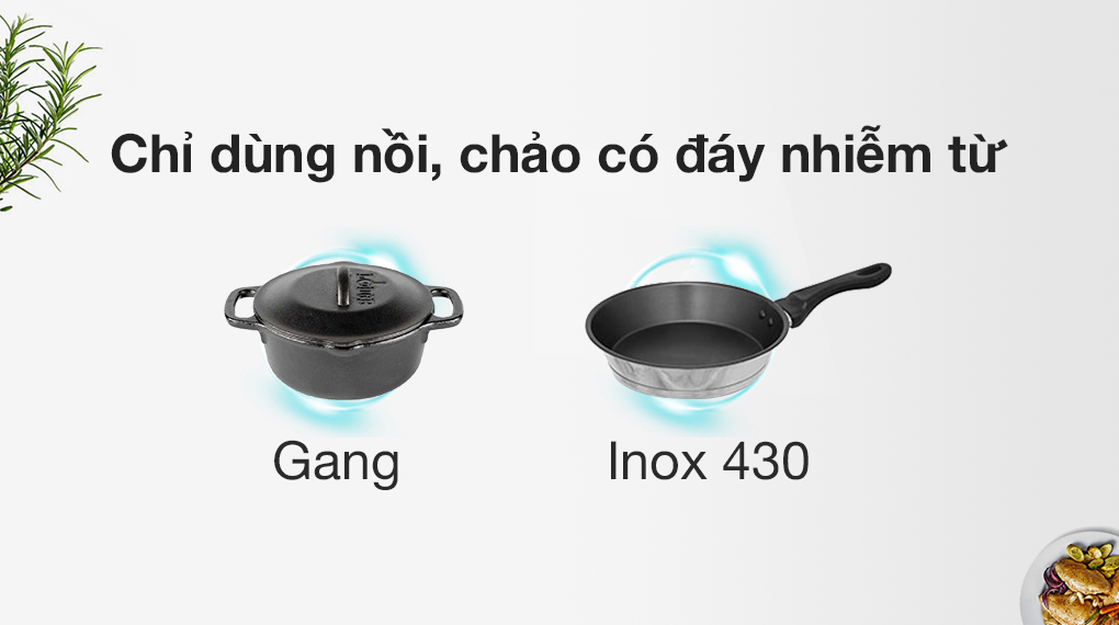 Bếp từ đôi lắp âm Junger MK-22 - Nồi, chảo phù hợp