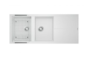 Chậu rửa bát Konox Granite Sink Livello Smart 1160 – White Silver
