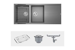Chậu rửa bát Konox Granite Sink Livello Smart 1160 White Silver