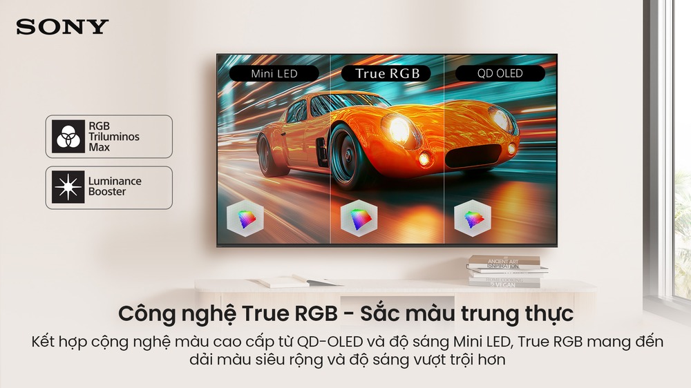 Đèn nền True RGB Sony Google TV True RGB BRAVIA 7 II K-65XR70M2