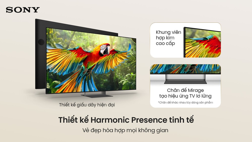 Thiết kế hài hòa Sony Google TV True RGB BRAVIA 7 II K-75XR70M2
