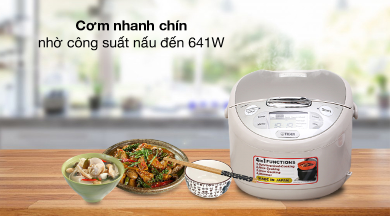 Nấu nhanh - Nồi cơm điện tử Tiger 1 lít JAX-S10W 