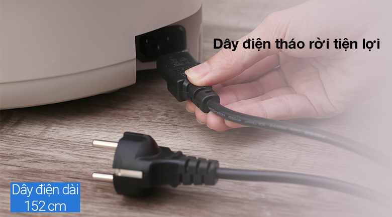 Dây điện tháo rời - Nồi cơm điện tử Tiger 1 lít JAX-S10W 