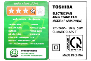 Quạt cây Toshiba 5 cánh F-ASB50VN(W) 55W